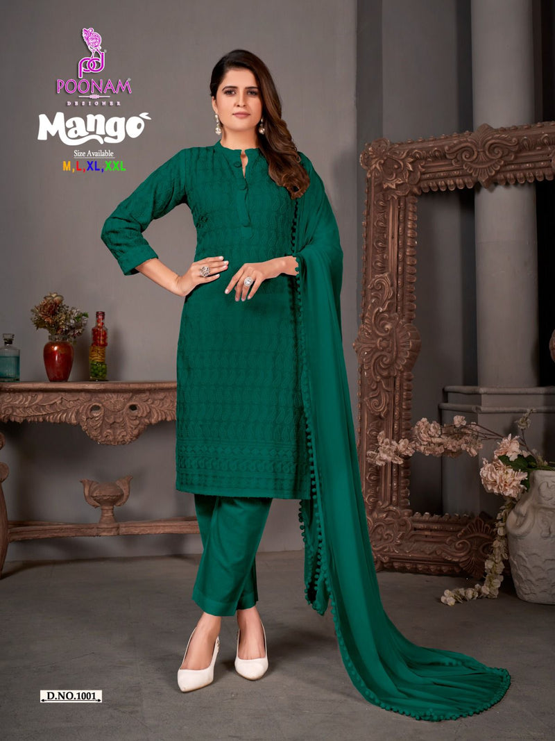 Poonam Designer Mango Chikan Rayon Fancy Kurti Combo