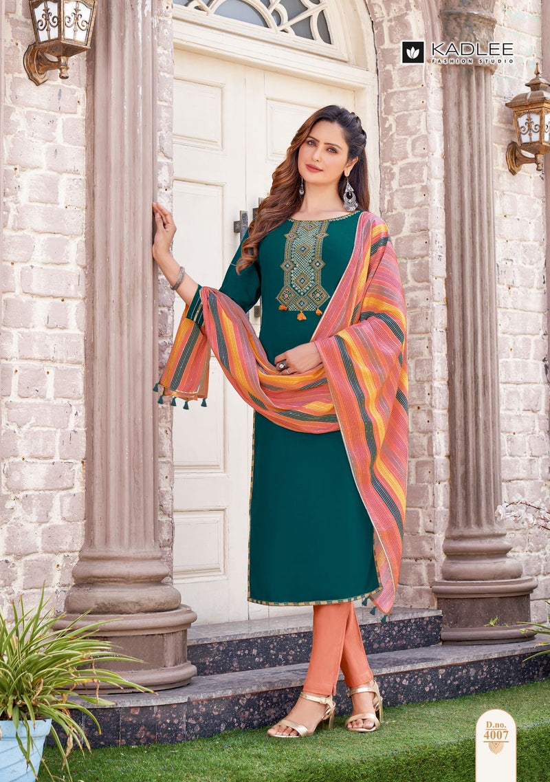 Kadlee Fashion Mannat Vol 2 Rayon Weaving Fancy Designer Kurti Combo Set