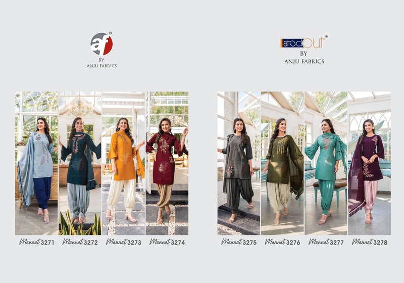 Anju Fabrics Mannat Vol 4 Silk Designer Readymade Kurti With Bottom