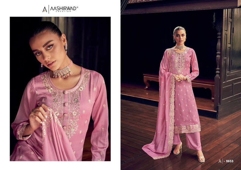 Aashirwad Creation Manya Silk Heavy Embroidery Designer Suits