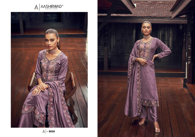 Aashirwad Creation Manya Silk Heavy Embroidery Designer Suits