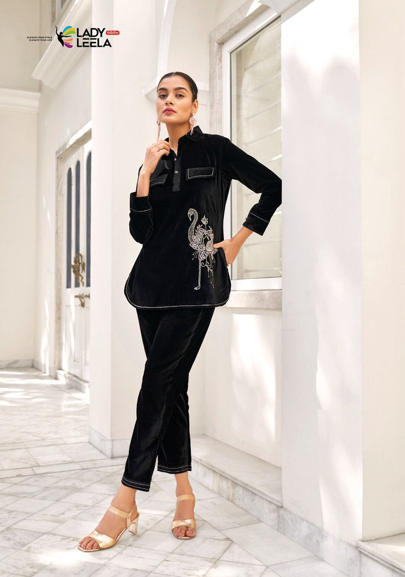 Lady Leela Marbles Vol 2 Velvet Fabric With Designer Fancy Wear Kurti With Pant