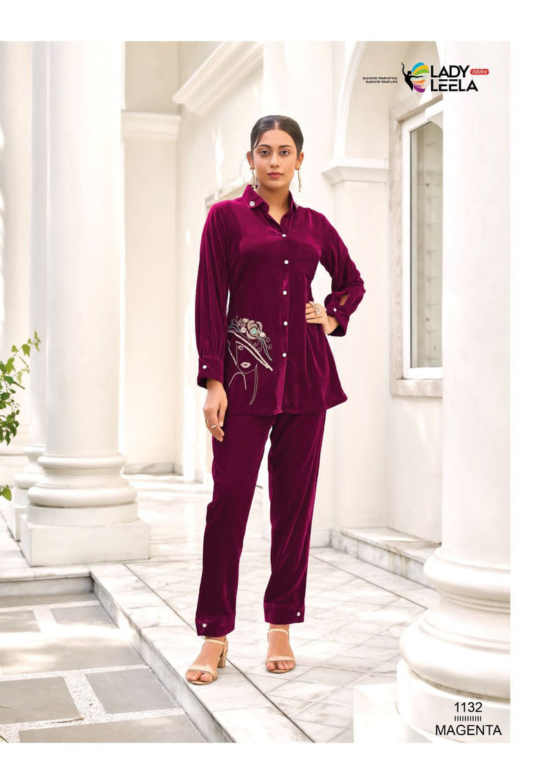 Lady Leela Marbles Vol 2 Velvet Fabric With Designer Fancy Wear Kurti With Pant