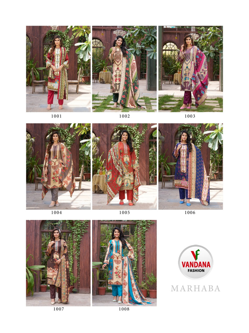 Vandana Fashion Marhaba Pashmina Fancy Printed Party Wear Suit Collection