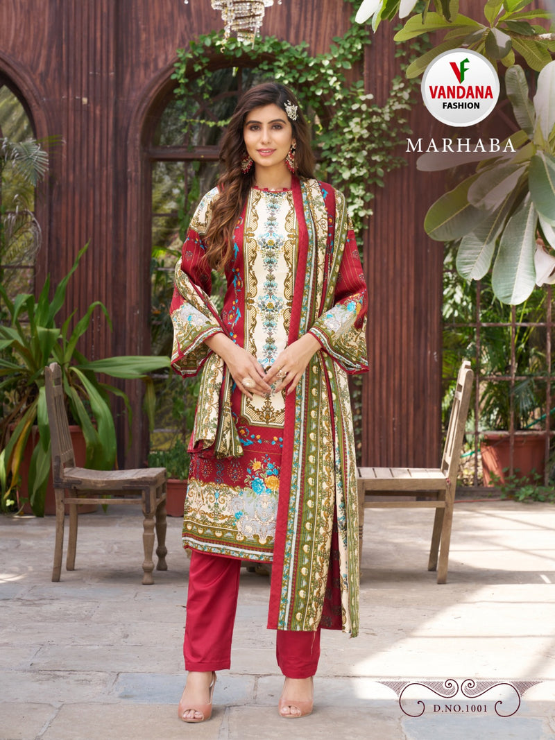 Vandana Fashion Marhaba Pashmina Fancy Printed Party Wear Suit Collection