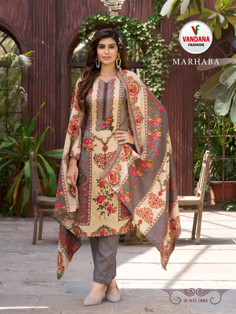 Vandana Fashion Marhaba Pashmina Fancy Printed Party Wear Suit Collection