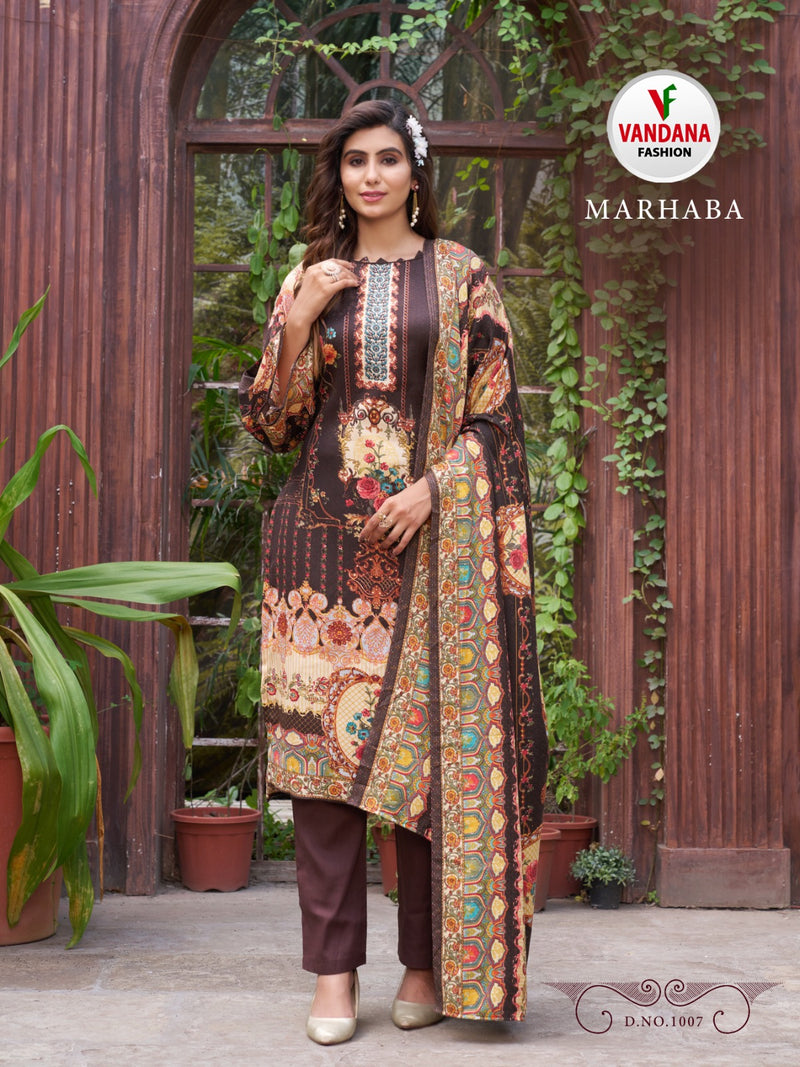 Vandana Fashion Marhaba Pashmina Fancy Printed Party Wear Suit Collection