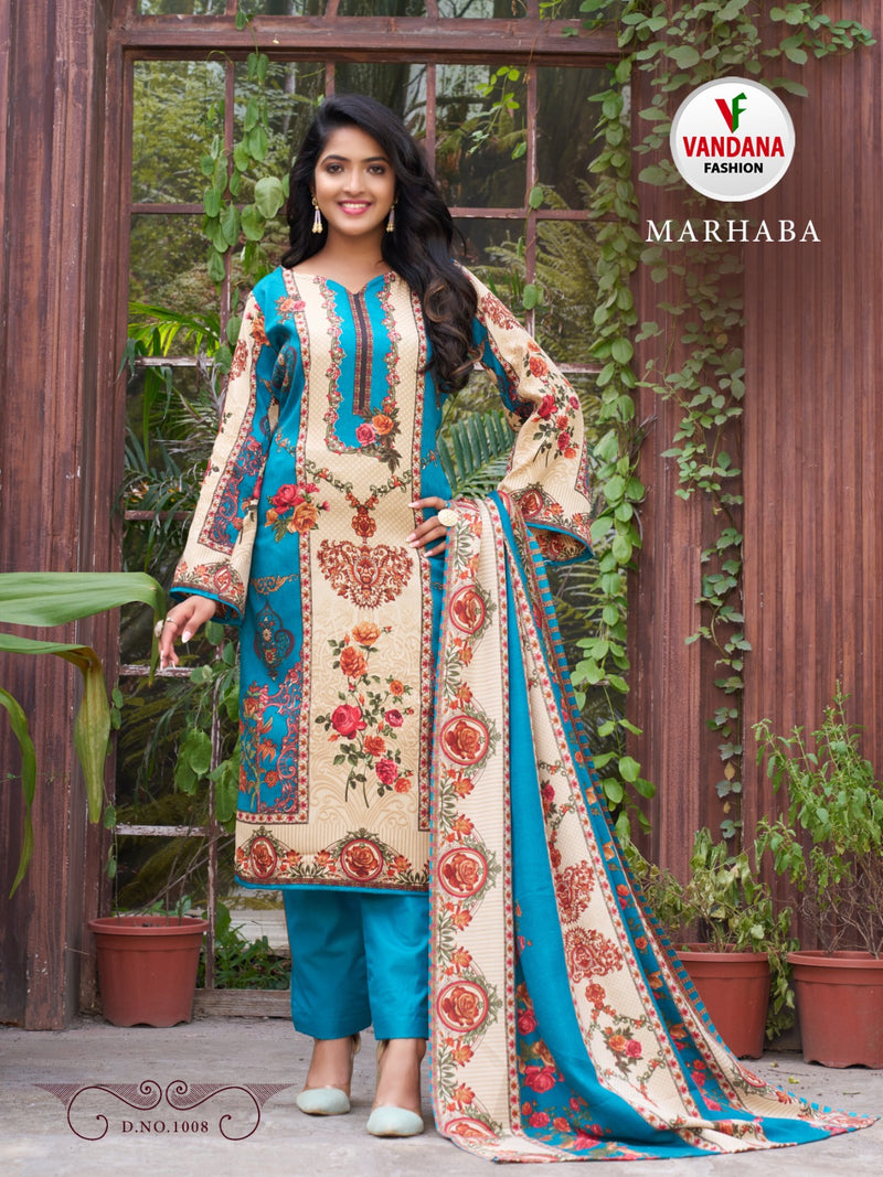 Vandana Fashion Marhaba Pashmina Fancy Printed Party Wear Suit Collection