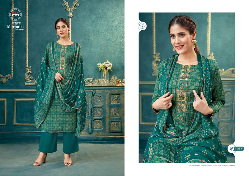 Harshit Fashion Hub Marhaba Vol 4 Cotton Print With Fancy Swarovski Work Suits