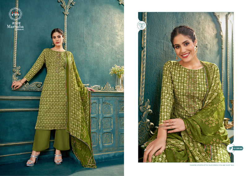 Harshit Fashion Hub Marhaba Vol 4 Cotton Print With Fancy Swarovski Work Suits