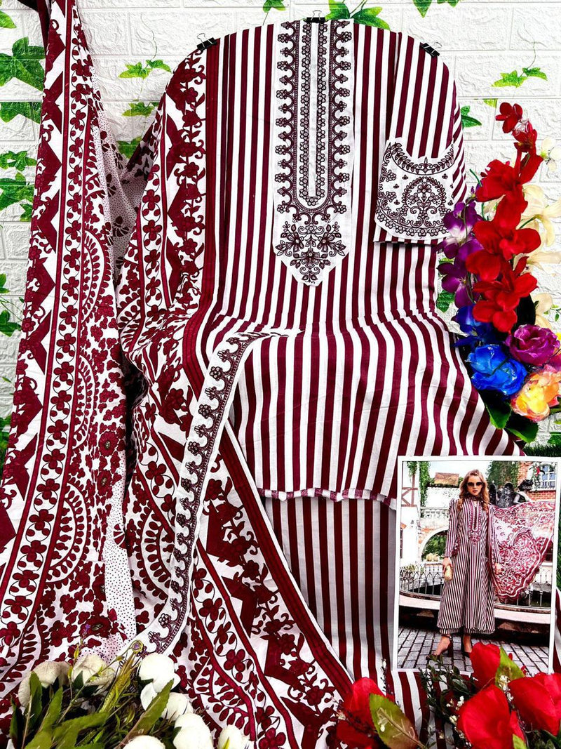 Deepsy Suits Maria B M Prints Spring Summer 23 Vol 3 D No 3335 & 3338 Cotton Embroidery Work Suits