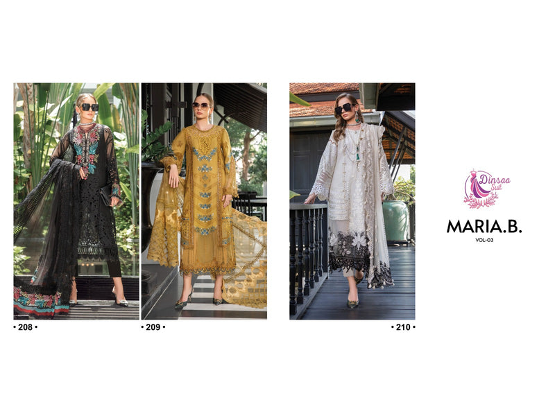 Dinsaa Suit Maria B Vol 3 Cotton With Embroderey Designer Fancy Salwar Kameez