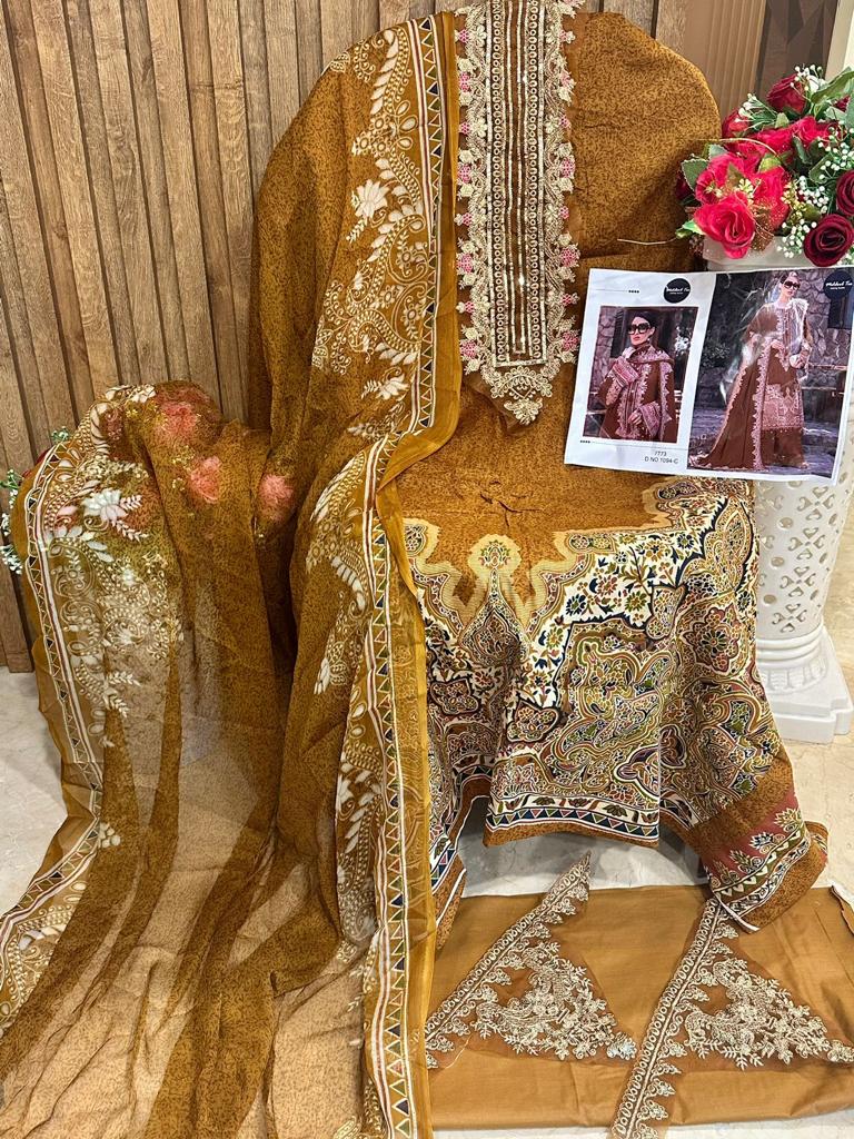 Mehboob Tex Mariab Lawn Collection 23 Vol 1 Cotton Print With Fancy Designer Salwar Kameez