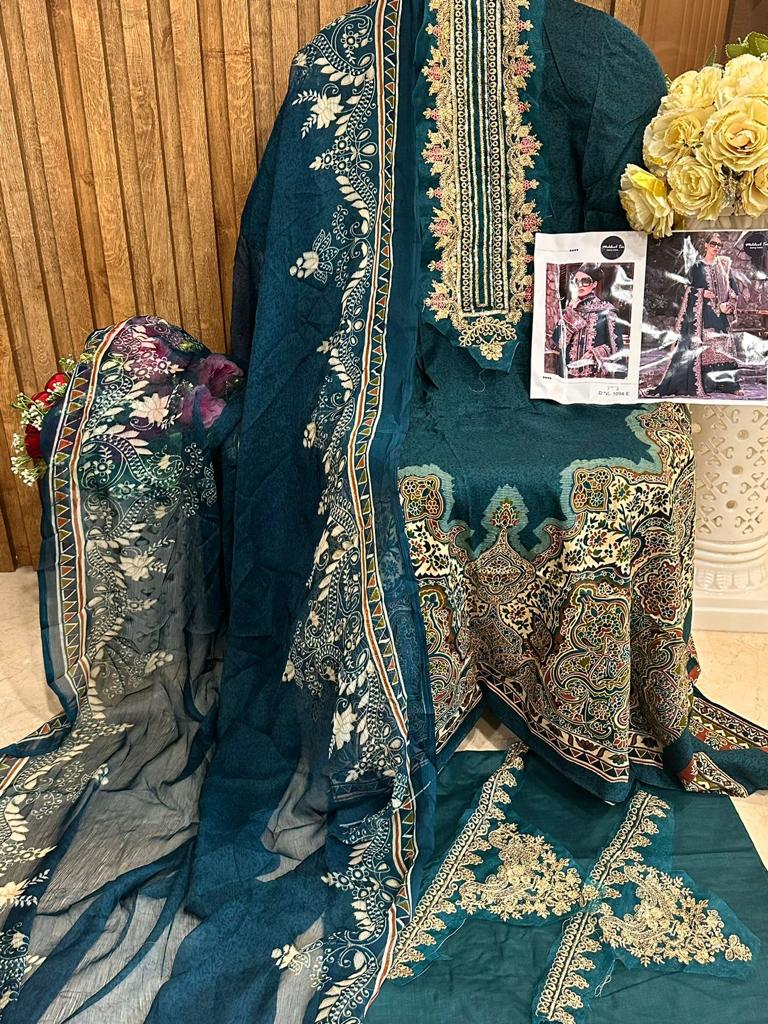 Mehboob Tex Mariab Lawn Collection 23 Vol 1 Cotton Print With Fancy Designer Salwar Kameez