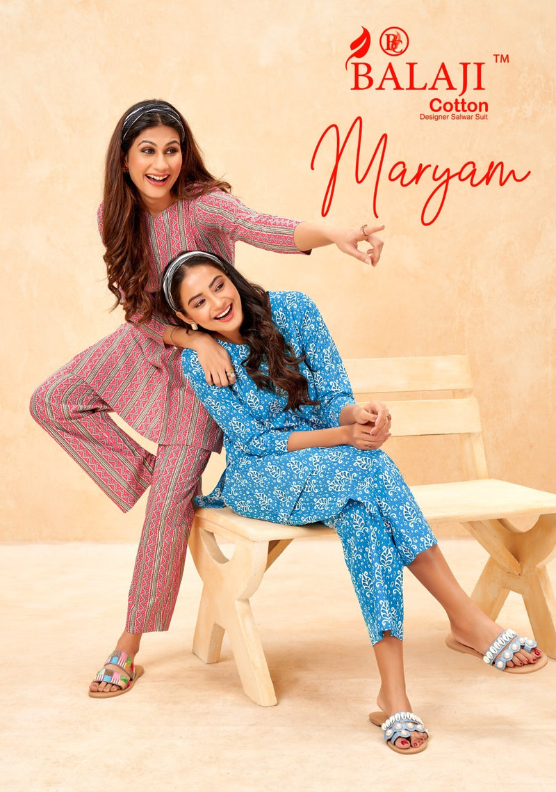 Balaji Cotton Maryam Cotton Printed Fancy Top With Bottom Pair Collection