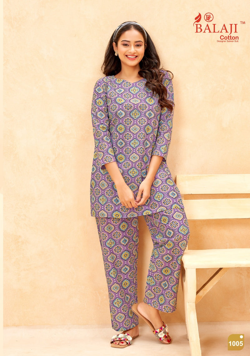 Balaji Cotton Maryam Cotton Printed Fancy Top With Bottom Pair Collection