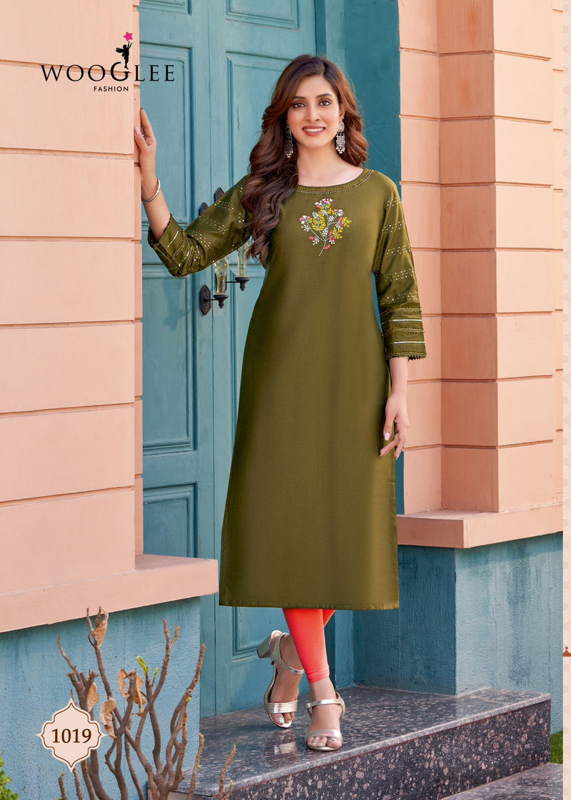 Wooglee Maryam Vol 2 Viscose With Hand Work Fancy Straight Kurtis