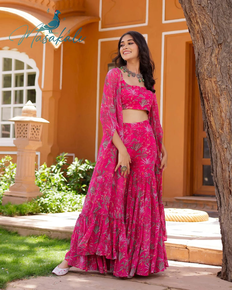 Mf Masakali Vol 2 Georgette Designer Gown With Bottom