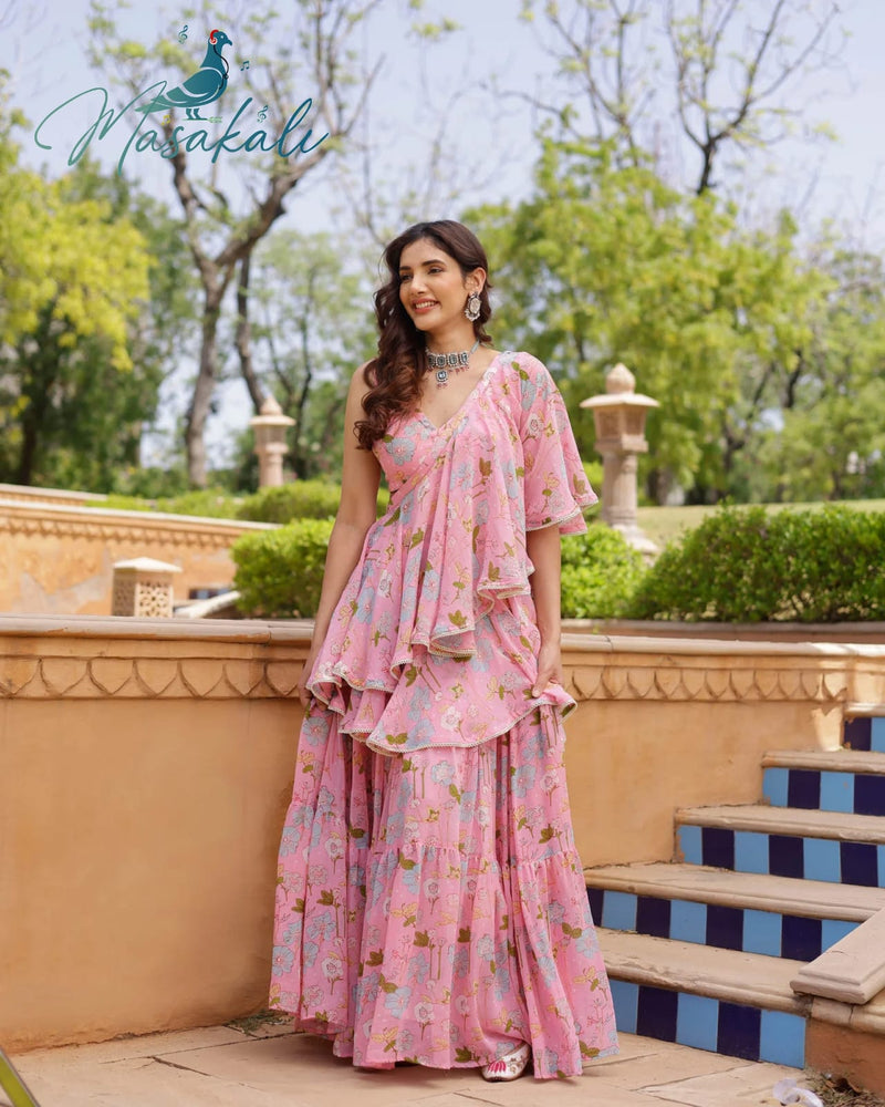 Mf Masakali Vol 2 Georgette Designer Gown With Bottom