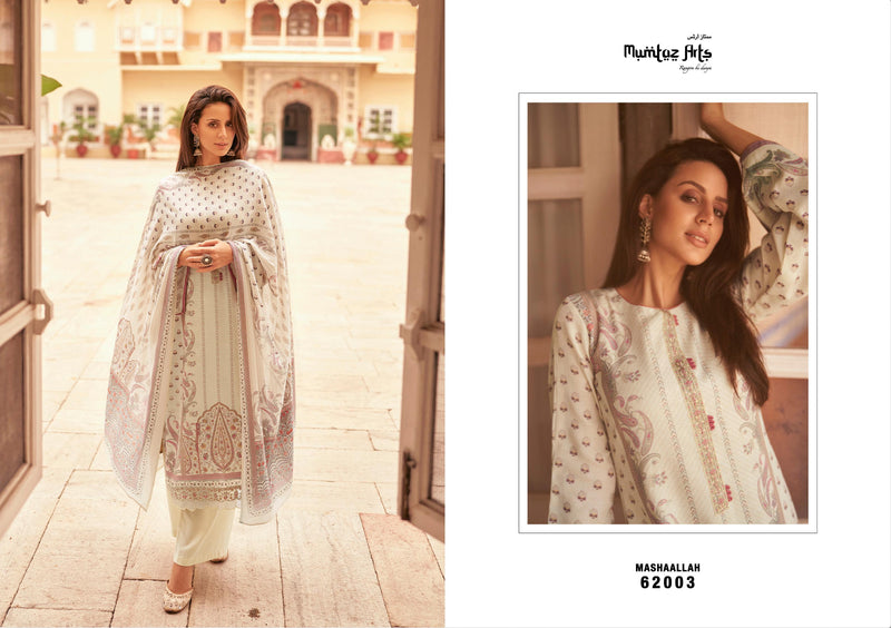 Mumtaz Arts Mashallah Pashmina Digital Printed With Heavy Neck Work Suit Collection
