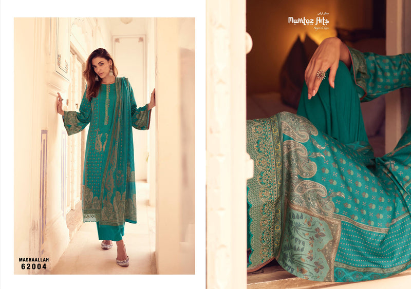 Mumtaz Arts Mashallah Pashmina Digital Printed With Heavy Neck Work Suit Collection