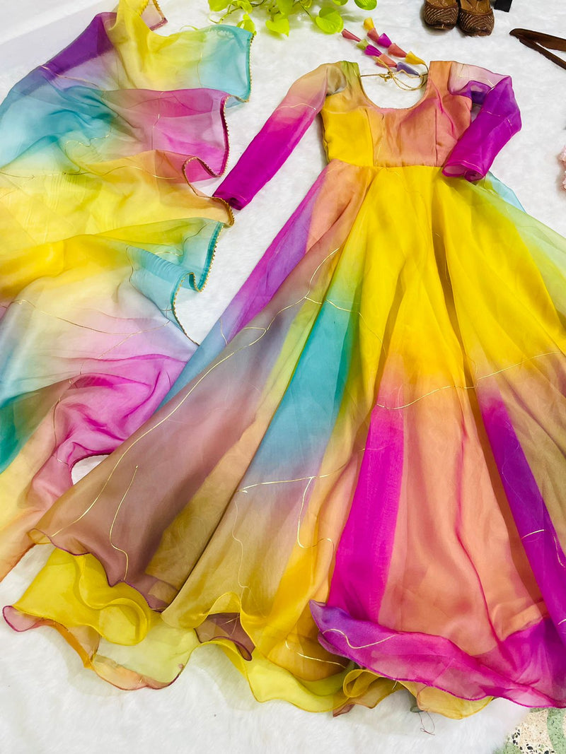 Mbl Mastani D No 240 Organza Heavy Digital Print Fancy Wear Gown