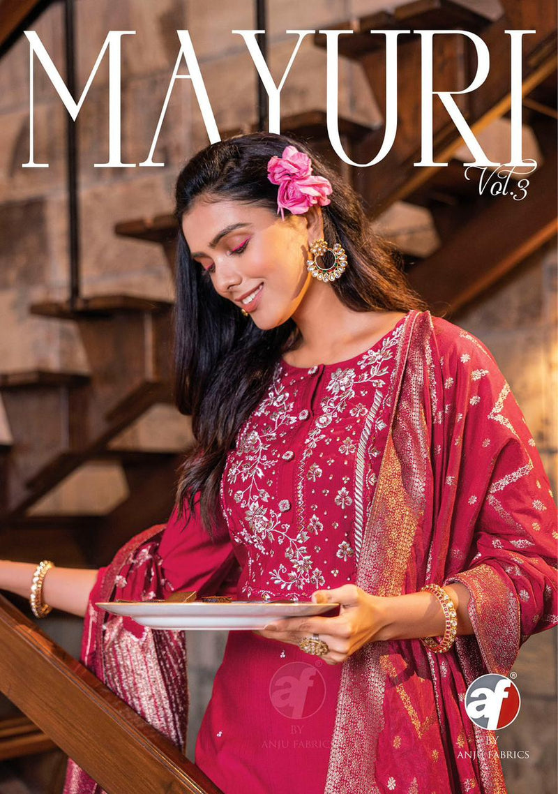 Anju Fabrics Mayuri Vol 3 Viscose Embroidered Designer Readymade Suits