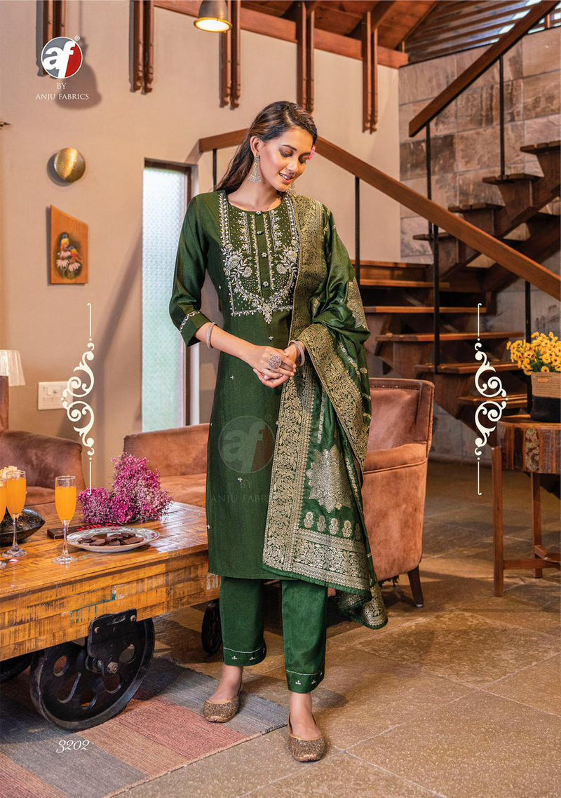 Anju Fabrics Mayuri Vol 3 Viscose Embroidered Designer Readymade Suits