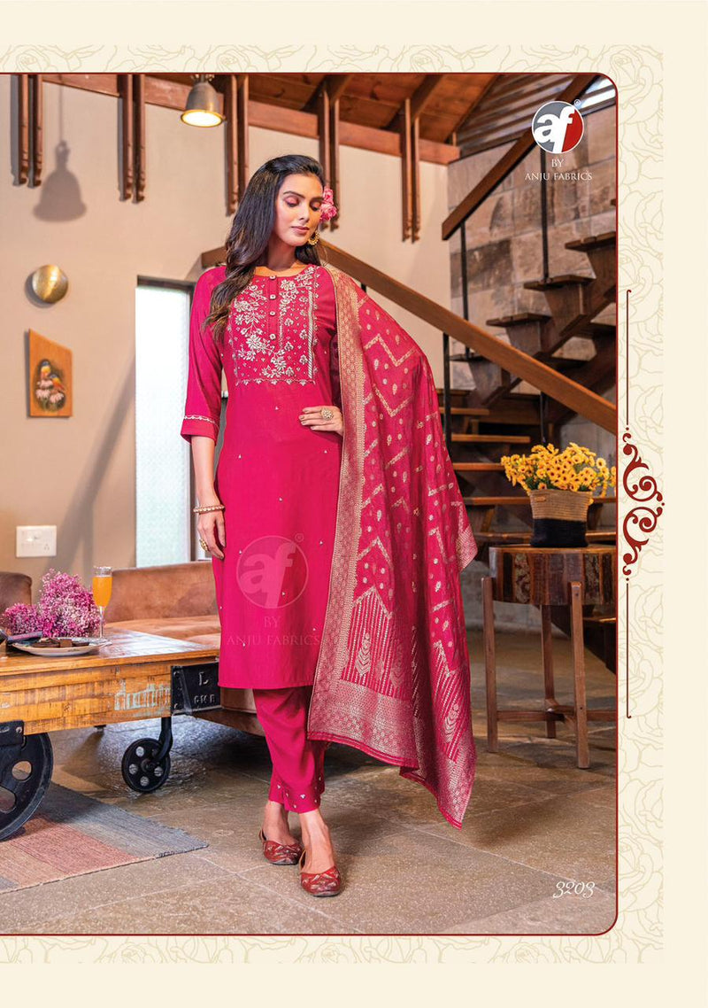 Anju Fabrics Mayuri Vol 3 Viscose Embroidered Designer Readymade Suits
