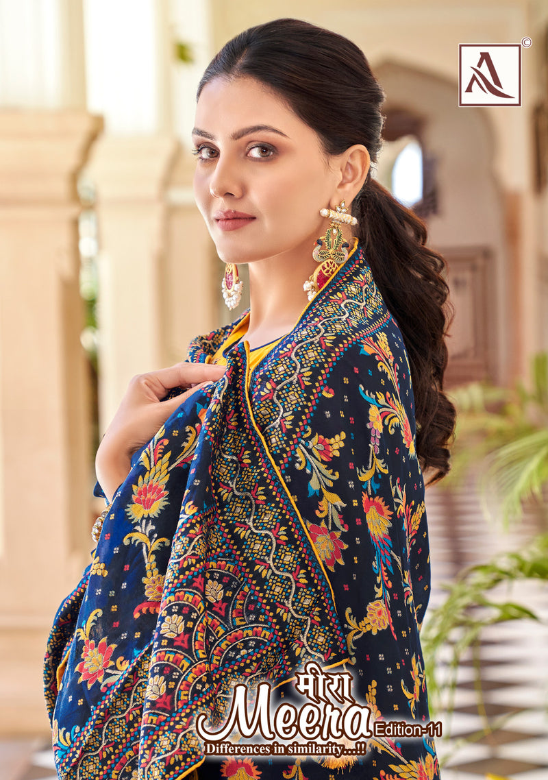 Alok Suits Meera Edition Vol 11 Jam Cotton With Fancy Embroidery & Swarovkski Work Salwar Suits