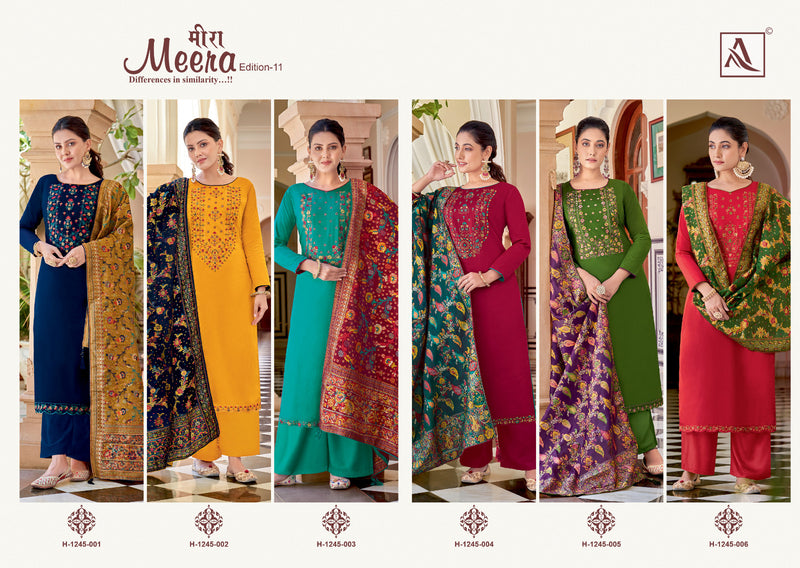 Alok Suits Meera Edition Vol 11 Jam Cotton With Fancy Embroidery & Swarovkski Work Salwar Suits