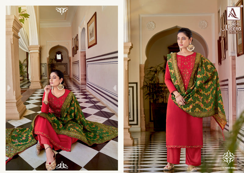 Alok Suits Meera Edition Vol 11 Jam Cotton With Fancy Embroidery & Swarovkski Work Salwar Suits