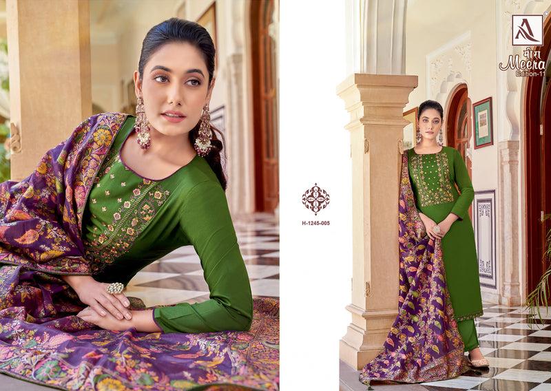 Alok Suits Meera Edition Vol 11 Jam Cotton With Fancy Embroidery & Swarovkski Work Salwar Suits