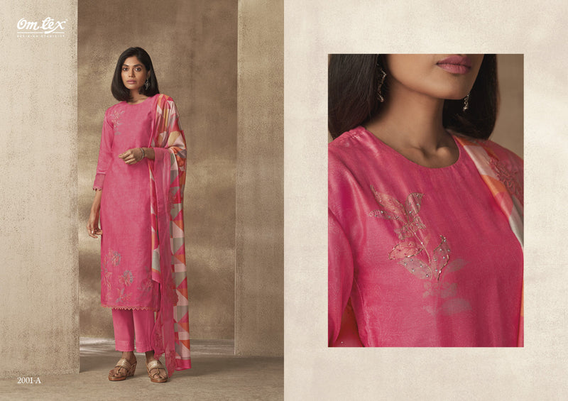 Omtex Mehar Muslin Digital Print With Hand Work Designer Suits