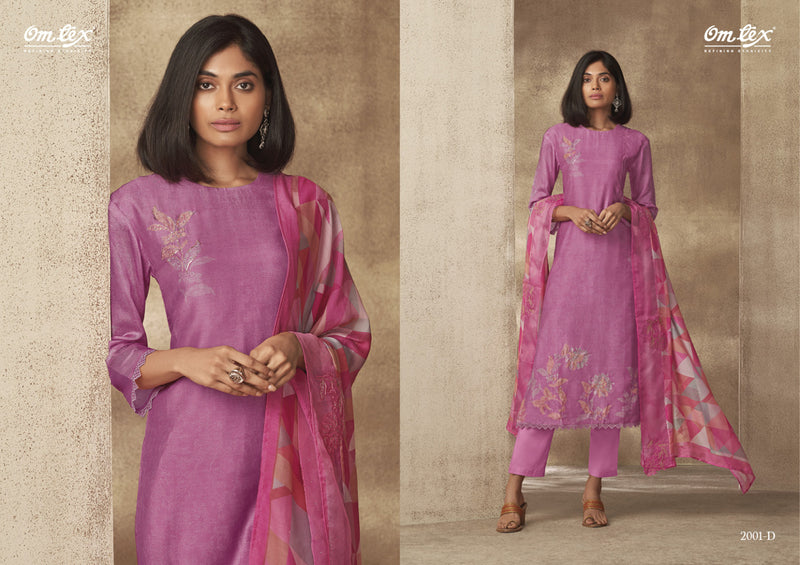 Omtex Mehar Muslin Digital Print With Hand Work Designer Suits