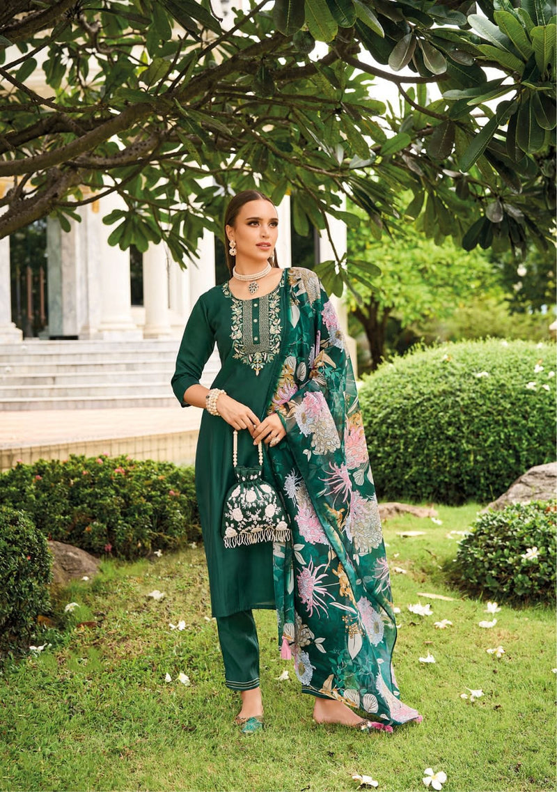 Kailee Fashion Mehboob Viscose With Mirror Work Designer Kurti With Pant