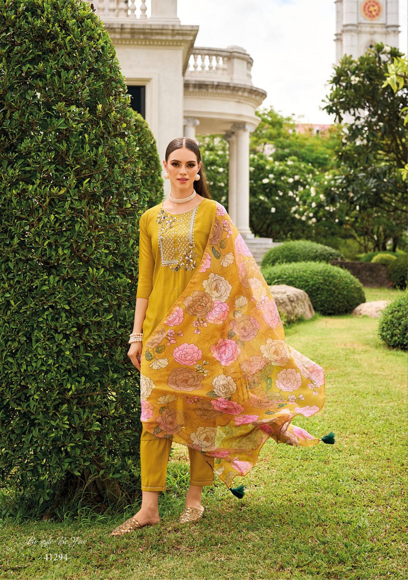 Kailee Fashion Mehboob Viscose With Mirror Work Designer Kurti With Pant
