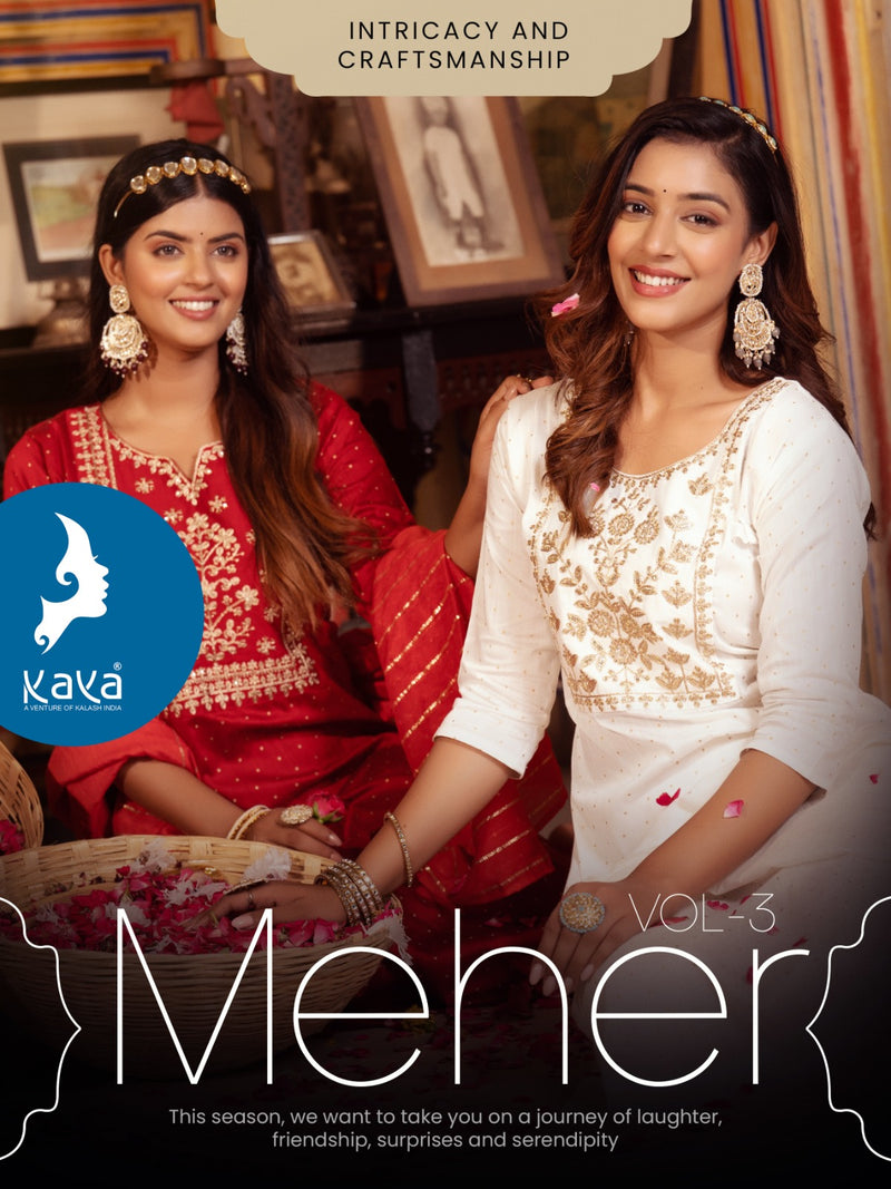 Kaya Creation Meher Vol 3 Silk Embroidery Fancy Kurtis Collection