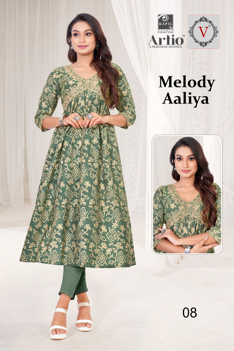 Kapil Trendz Melody Aaliya Modal Foil Printed Fabrics Fancy Aaliya Pattern Kurtis