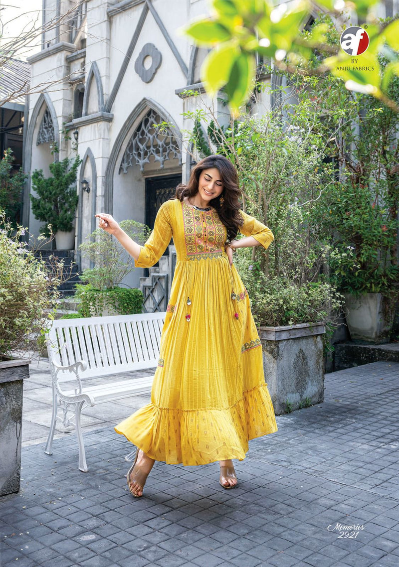 Anju Fabrics Memories Vol 4 Cotton Beautiful Embroidery Designer Gowns