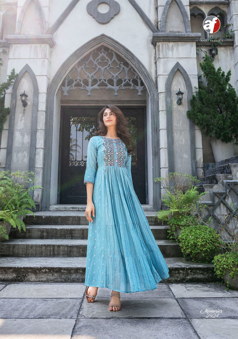 Anju Fabrics Memories Vol 4 Cotton Beautiful Embroidery Designer Gowns