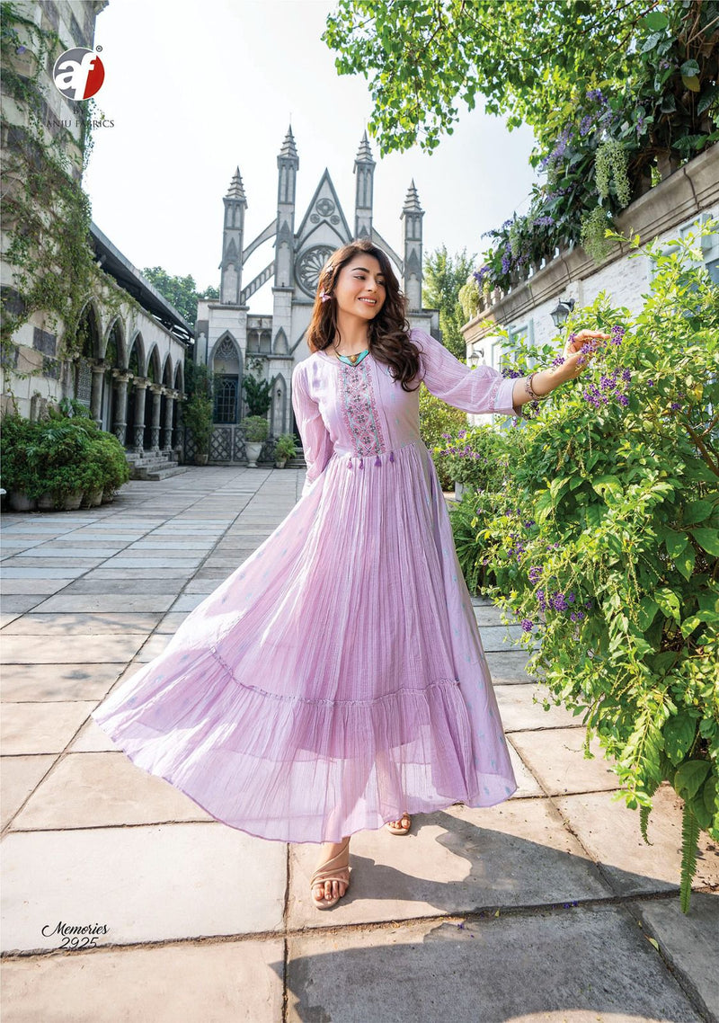Anju Fabrics Memories Vol 4 Cotton Beautiful Embroidery Designer Gowns