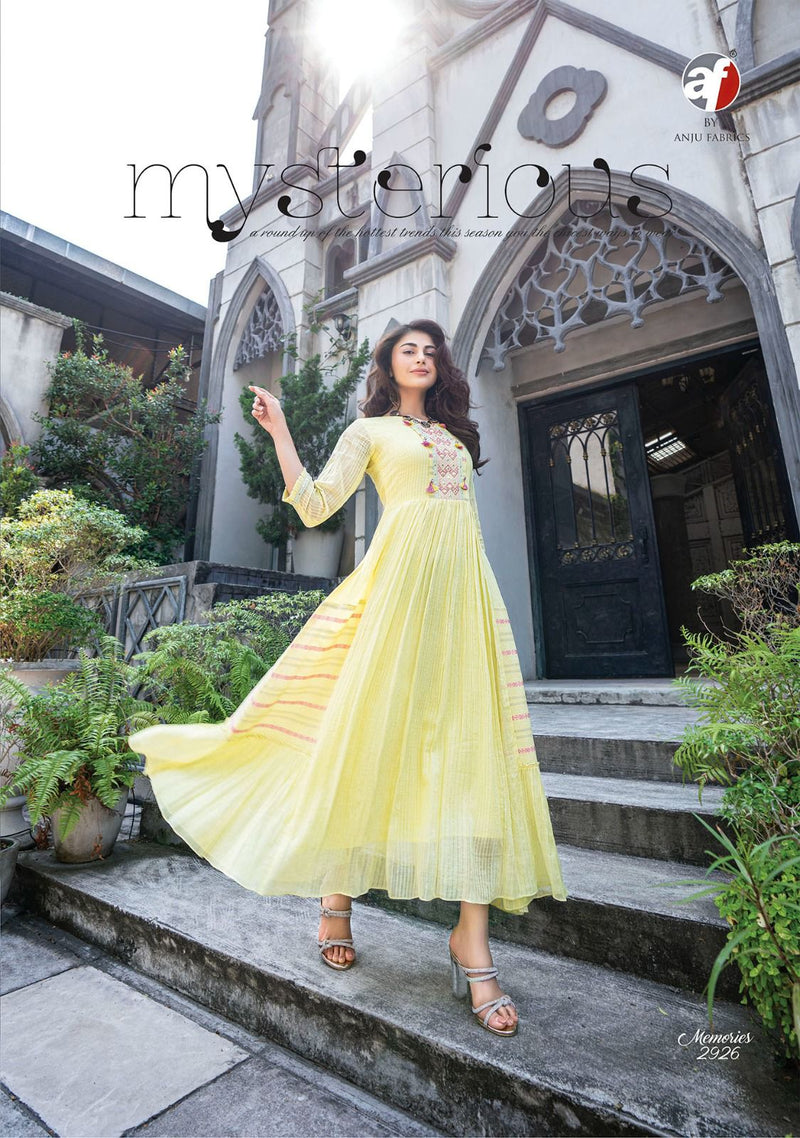 Anju Fabrics Memories Vol 4 Cotton Beautiful Embroidery Designer Gowns