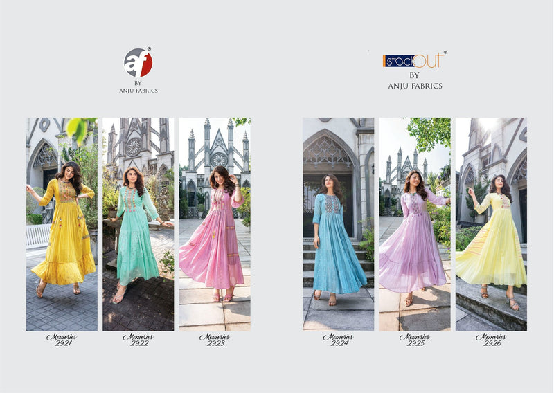 Anju Fabrics Memories Vol 4 Cotton Beautiful Embroidery Designer Gowns