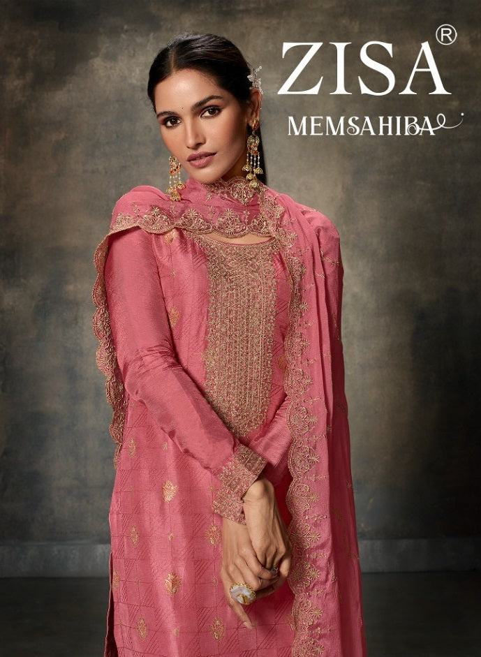 Zisa Memsahiba Viscose With Coding Embroidered Suit Collection