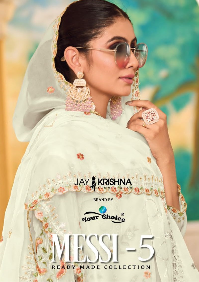 Your Choice Messi Vol 5 Organza Beautiful Designer Ready Made Party Wear Suits