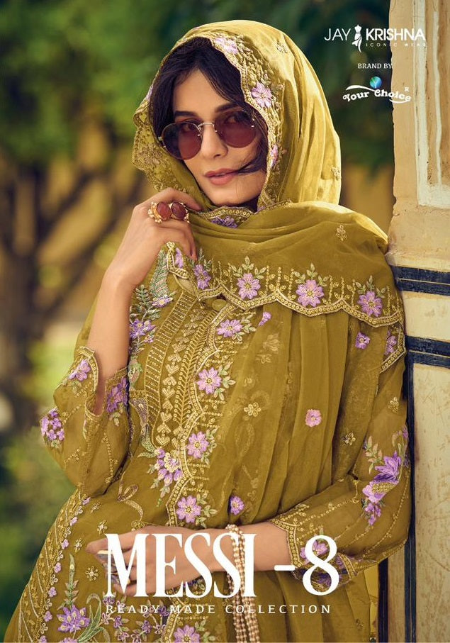 Your Choice Messi Vol 8 Organza With Beautiful Embroidery Designer Ready Made Suits