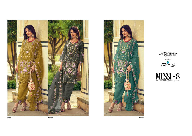 Your Choice Messi Vol 8 Organza With Beautiful Embroidery Designer Ready Made Suits
