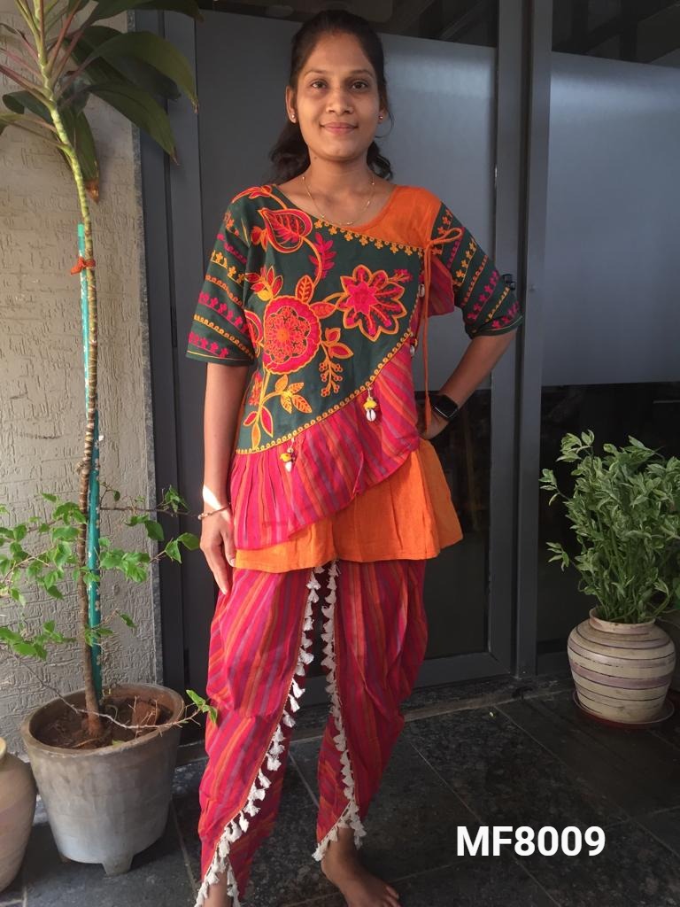 Mesmora Kath Putli Khadi Embroidery Top Tulip Navratri Kurti Collection