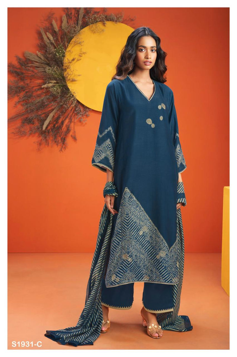 Ganga Mike 1931 Premium Silk Printed Embroidery Salwar Suits